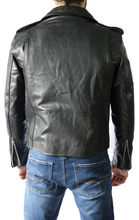 Load image into Gallery viewer, Cowhide Black Moto Jacket