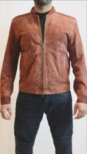 Load and play video in Gallery viewer, Goatskin Suede Leather Rusty Brown Jacket
