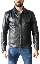 Load image into Gallery viewer, Sheepskin Shirt Collar Black Jacket
