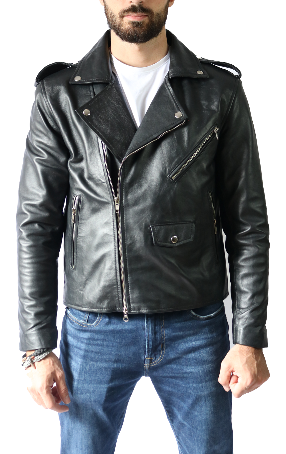 Sheepskin Black Moto Jacket